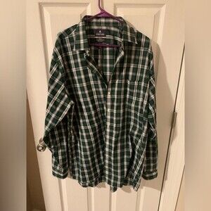 Stafford Green Plaid Dress Shirt - 17 1/2 36/37